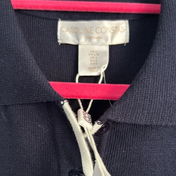 Caroline Constas White and Blue Pleated Mini Dress - Picture 2 of 4